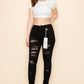 PRIVATE ORDER BLACK DISTRESSED SKINNY