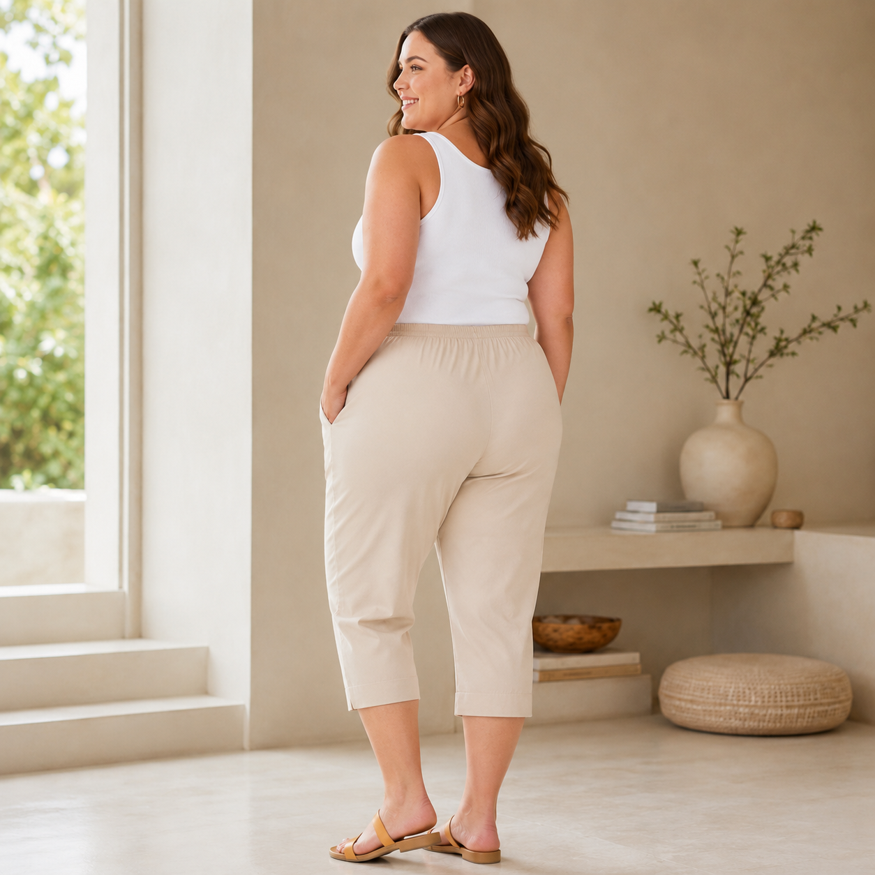 JERSEY-CAPRIS-KHAKI